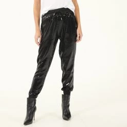 Γυναικείο παντελόνι Jogger με παγιέτες GAUDI GJC.1S1.020.005 μαύρο