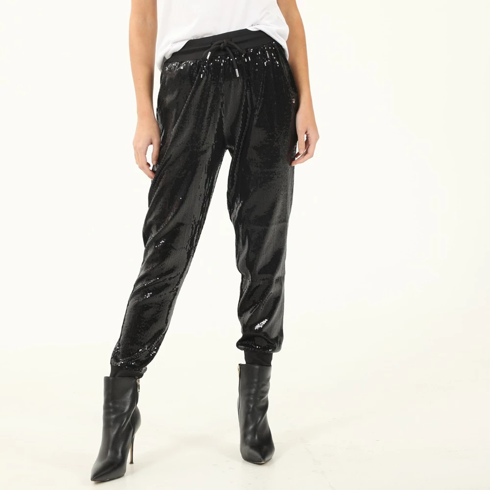 Γυναικείο παντελόνι Jogger με παγιέτες GAUDI GJC.1S1.020.005 μαύρο 1 Γυναικείο παντελόνι Jogger με παγιέτες GAUDI GJC.1S1.020.005 μαύρο