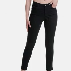 Γυναικείο παντελόνι FUNKY BUDDHA Skinny Fit μαύρο