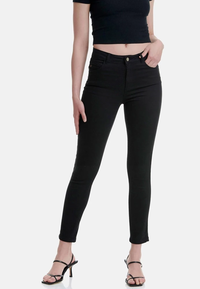 Γυναικείο παντελόνι FUNKY BUDDHA Skinny Fit μαύρο 1 Γυναικείο παντελόνι FUNKY BUDDHA Skinny Fit μαύρο