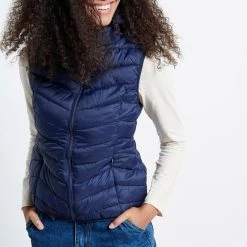 Γυναικείο αμάνικο μπουφάν FUNKY BUDDHA μπλέ