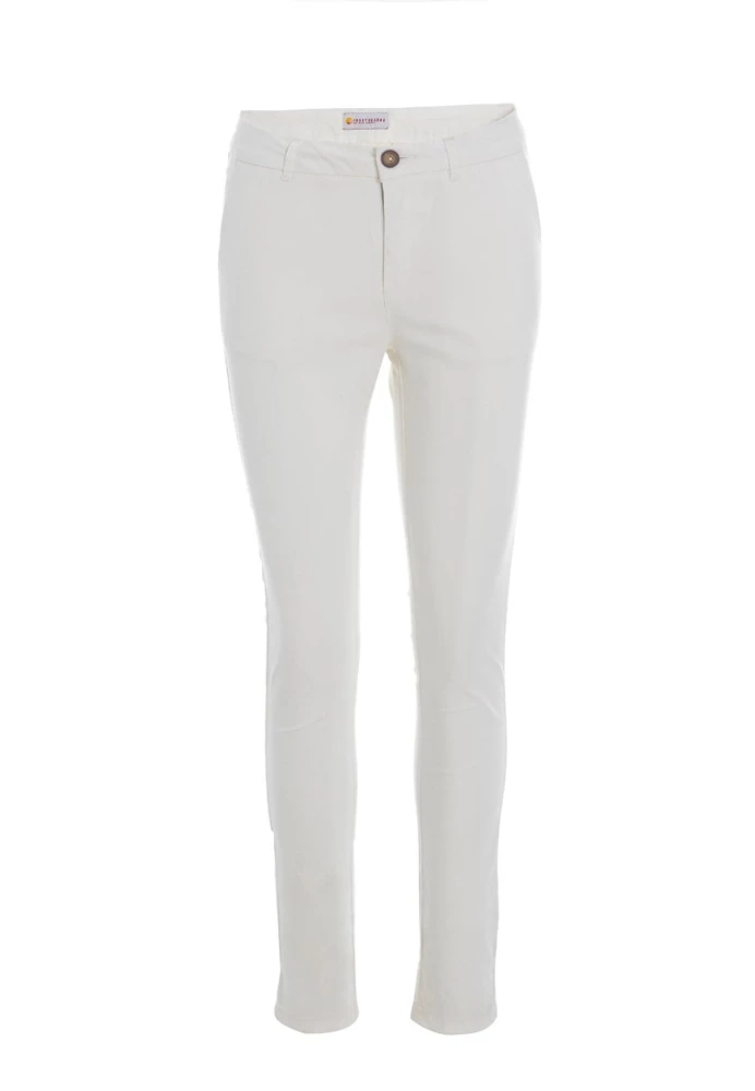 Γυναικείο Chino παντελόνι FUNKY BUDDHA Stretch Cotton Slim λευκό 5 Γυναικείο Chino παντελόνι FUNKY BUDDHA Stretch Cotton Slim λευκό - Image 5