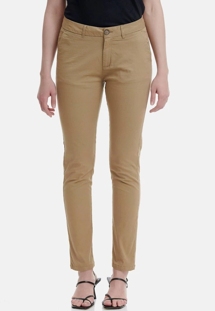 Γυναικείο Chino παντελόνι FUNKY BUDDHA μπεζ 1 Γυναικείο Chino παντελόνι FUNKY BUDDHA μπεζ