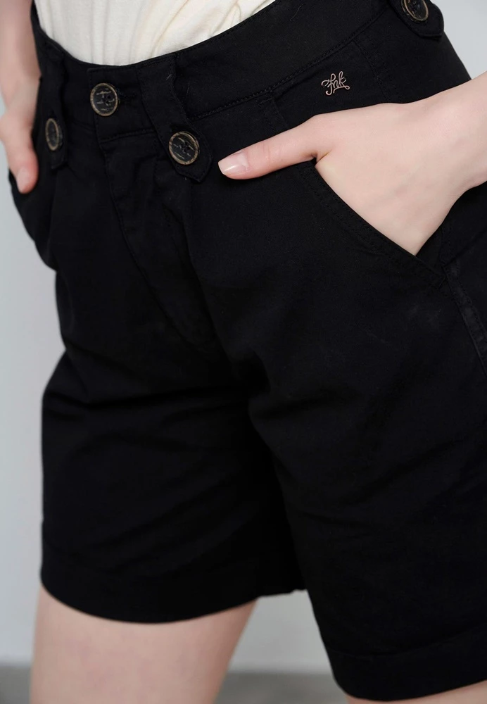 Γυναικεία βερμούδα Chino FUNKY BUDDHA Essential μαύρη 5 Γυναικεία βερμούδα Chino FUNKY BUDDHA Essential μαύρη - Image 5