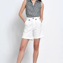 Γυναικεία Chino βερμούδα FUNKY BUDDHA Essential λευκή