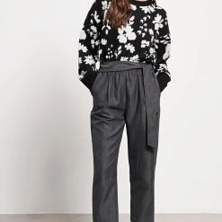 Γυναικείο Casual παντελόνι με ζώνη FUNKY BUDDHA γκρι