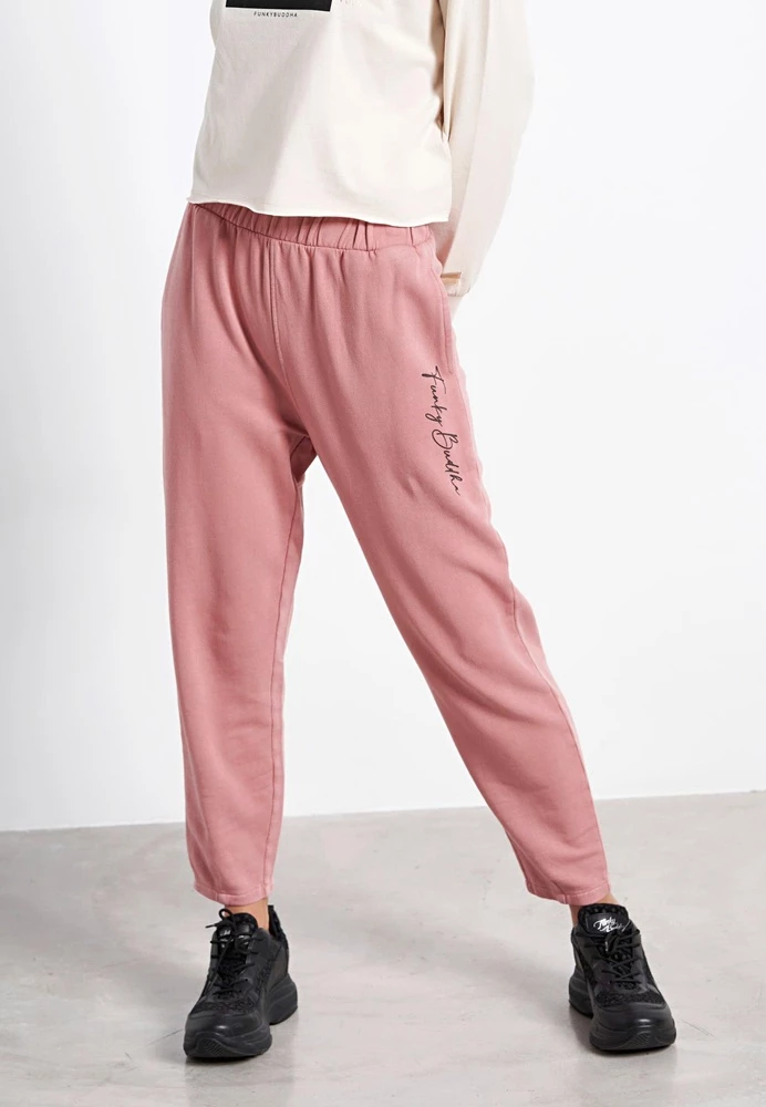 Γυναικείο παντελόνι φόρμας FUNKY BUDDHA ροζ 2 Γυναικείο παντελόνι φόρμας FUNKY BUDDHA ροζ - Image 2