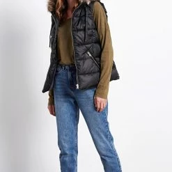 Γυναικείο αμάνικο μπουφάν FUNKY BUDDHA μαύρο